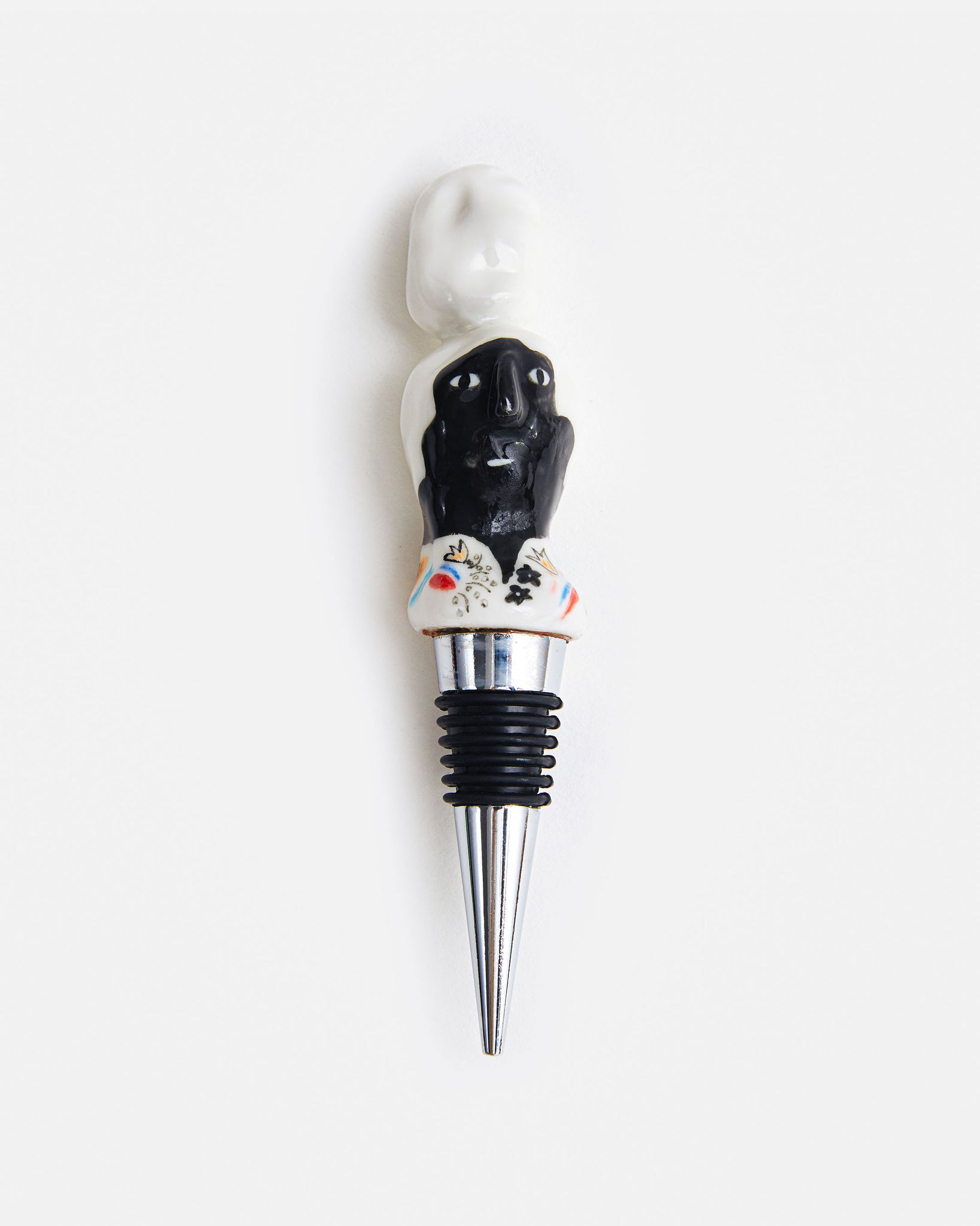 Woman Bottle Stopper with a Ponytail