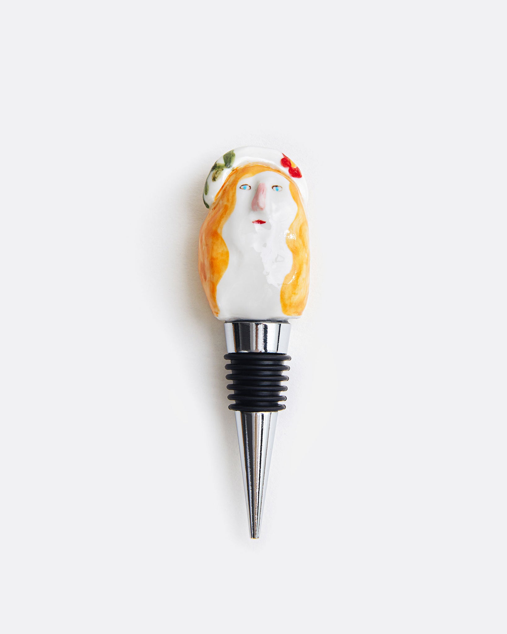 Woman Bottle Stopper with Blond Hair